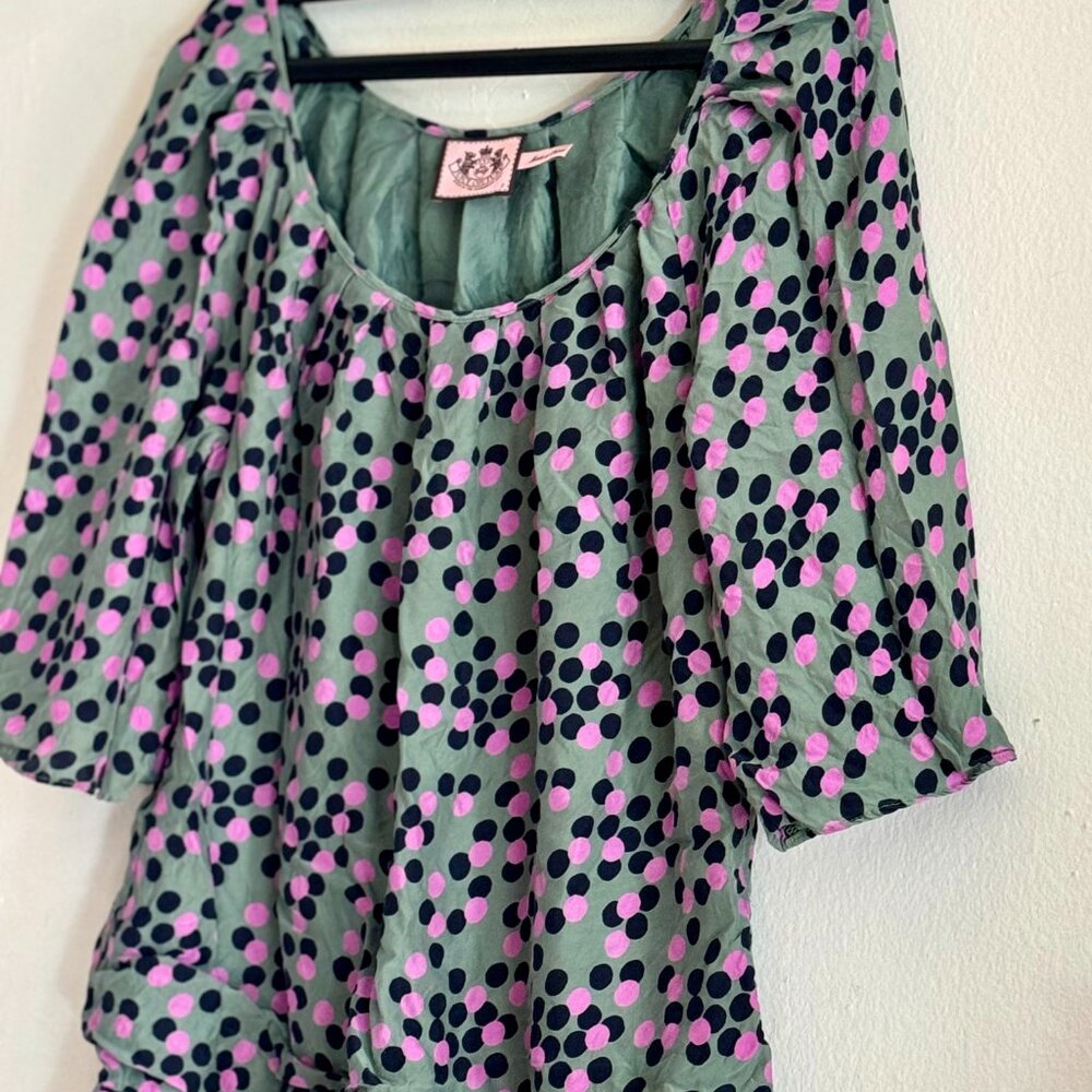 Juicy Couture Adorable Polka Dot Silk Tunic Mini Dress Size 2